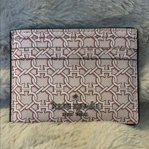Kate Spade Pink and White Card Holder